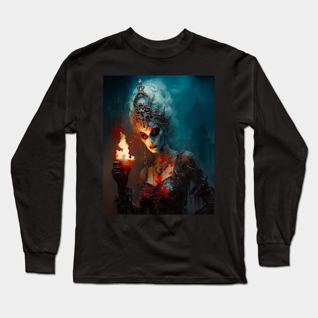 Zombie Queen Long Sleeve T-Shirt by Blackhearttees